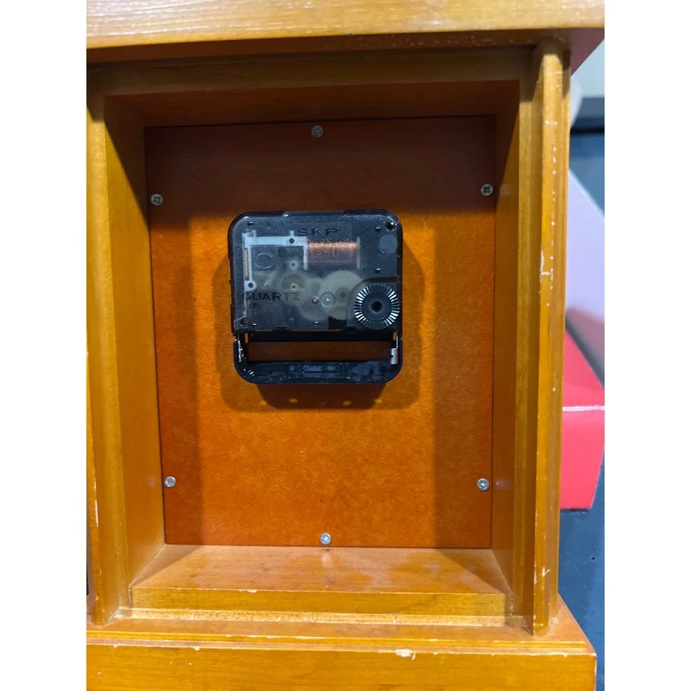 Seiko Wood Mantle Clock QXG335ZLH Quartz Analog Tabletop Desk Timepiece Brown